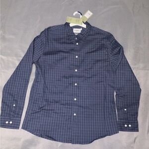 Goodfellow & Co Dark Blue Grid Pattern Shirt